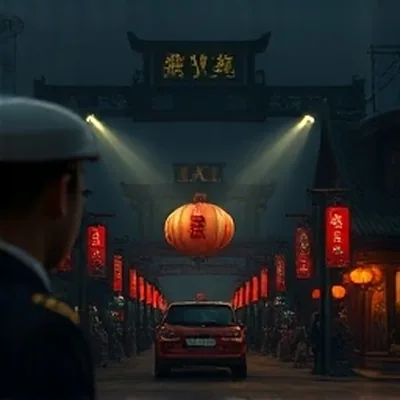 作品《旧唱片店》封面：旋转黑胶与木质陈列架